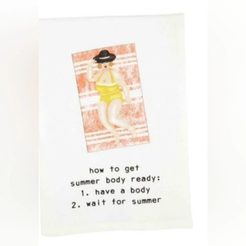Humorous Curvy Girl Hand Kitchen Towels - Set Of 2
